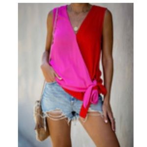 Vici Inseparable Colorblock Drape Tie Top